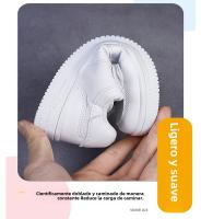 Zapatillas De Niños Y Niñas Blanco Deportivas Casuales Para Escuela Y Caminar Antideslizantes Talla 28-39 Material Superior De Cuero Suela De TPR - details 3