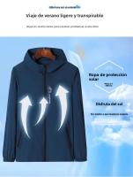 Ropa De Verano Ligera Y Transpirable Conjunto De Seda Helada De Alta Calidad Para Deporte Al Aire Libre Y Fitness Protección Solar UV Camiseta De Hombre Cómoda Y Refrescante - details 2
