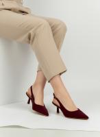 Calzados soraia, Zapatos de Salón Destalonados Minimalistas de Punta Fina para Mujer con Tacón Bajo (Kitten Heel), Correa Trasera Ajustable y Acabado Suave - Elegantes para Oficina y Fiesta - details 2
