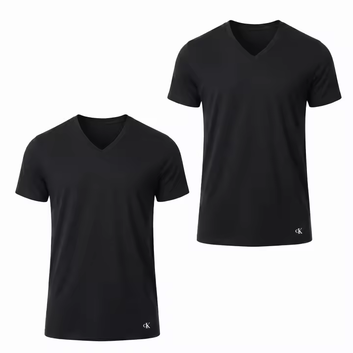 Calvin Klein-Pack 2 Camisetas Interiores Hombre Cotton Stretch Cuello V NP2929O - 1