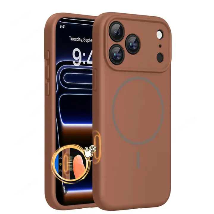 Funda De Silicona Mate Líquida Para iPhone 17 16 15 14 pro Max plus Air Case Con Carga Inalámbrica Magnética Compatible Con Magsafe Cubierta Suave - 1