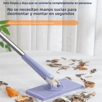 Juego De Mopa Con Toallas De Papel Para Eliminar Polvo Estático No Necesita Lavado De Manos Mopa Retráctil Rotativa Automática De Aluminio Largo - details 13