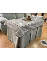 Ropa de Mesa Camilla Tejido Rústico Terciopelo Elegante Extragrueso color Verde Pastel (incluye tapete) - 120 x 70 cm DECOPAQ - details 0