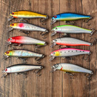 10pcs Señuelo De Pesca Minnow Flotante Wobbler Para Truchas Y Bass Lanzamiento De Plástico Duro Con Ojos 3D Herramientas De Pesca - details 0