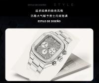 Reloj De Pulsera Para Hombre MINI FOCUS Resistente Al Agua Con Caja De Acero Inoxidable Y Dial Cuadrado Y Rombo Multifuncional - details 6