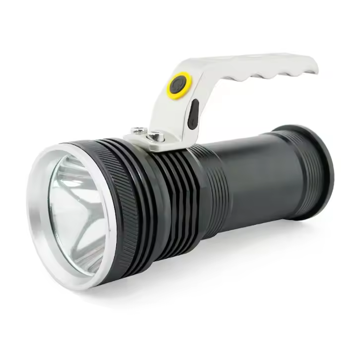 Linterna LED Portátil Recargable | Alta Potencia y Larga Duración | Interruptor 3 Posiciones | Resistente a la Lluvia IP 65 | Incluye cargador directo y 1 batería recargable 18650 - 1