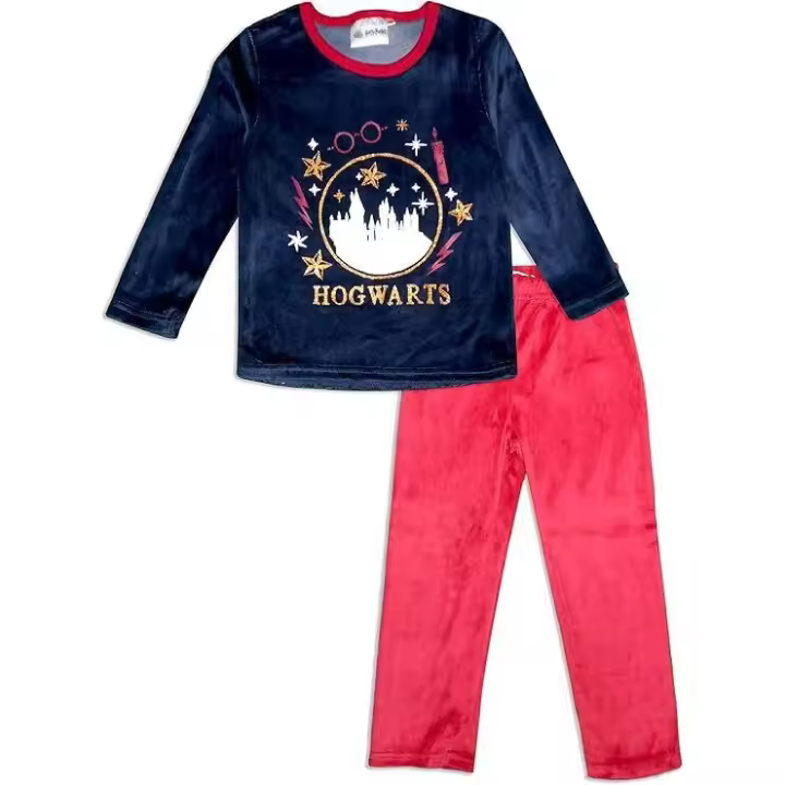 Pijama niña terciopelo Harry Potter - Hogwarts azul granate Raíz MERCHAN-STORE - 1