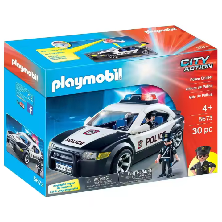 Policía vehículo Playmobil (5673) City Action con 2 figuras coche con policías - 1
