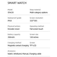 Ostark Reloj Inteligente 1.85" TFT-LCD IP68, Llamadas Bluetooth, Corona Giratoria, 100 Modos Deportivos, Monitor de Ritmo Cardíaco 24H, Presión Arterial, SpO₂, Sueño, Diales Personalizables, Gadgets Inteligentes, Batería 350mAh, Autonomía 5-7 Días - details 0