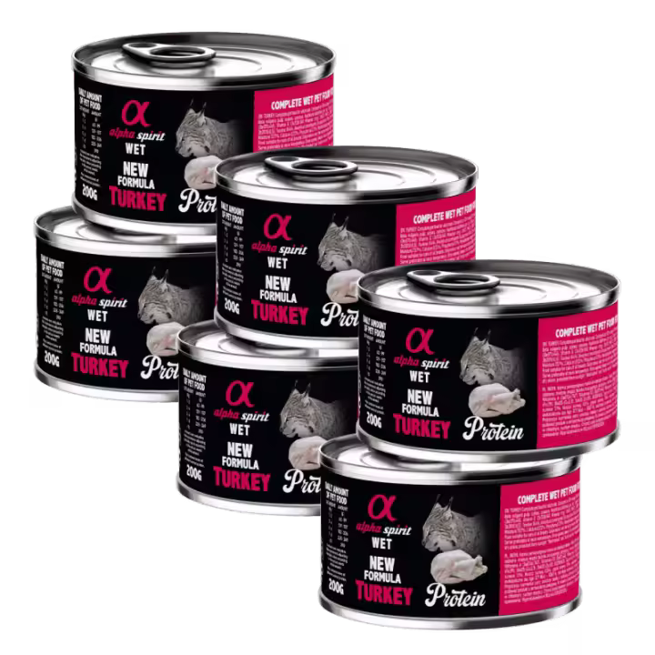 Alpha Spirit Comida Húmeda para Gato en Lata Sabor Pavo – Alimento Completo Natural y Sin Cereales - 1