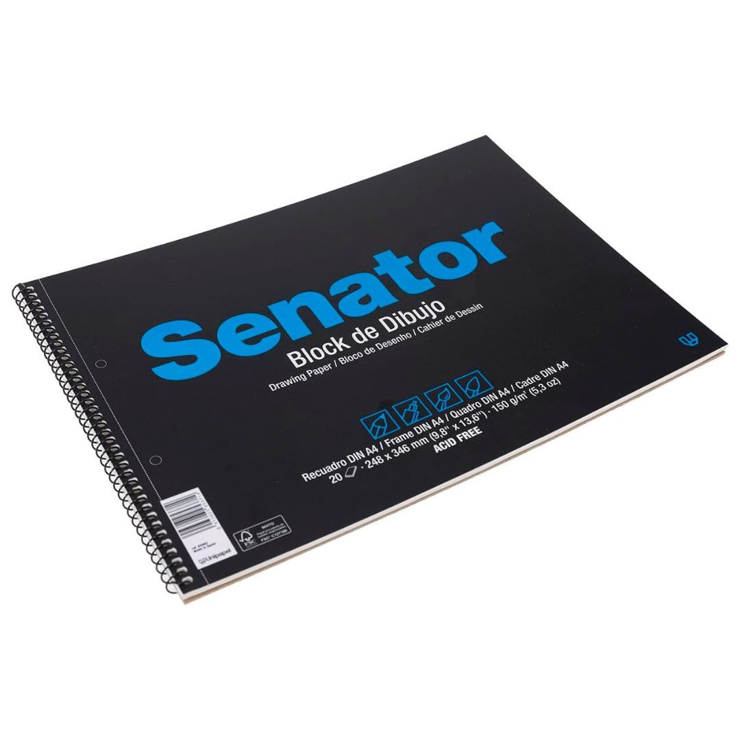 BLOC DIBUJO SENATOR RECUADRO DIN A/4 248 X 346 MM MICROPERFORADO CON RECUADRO
