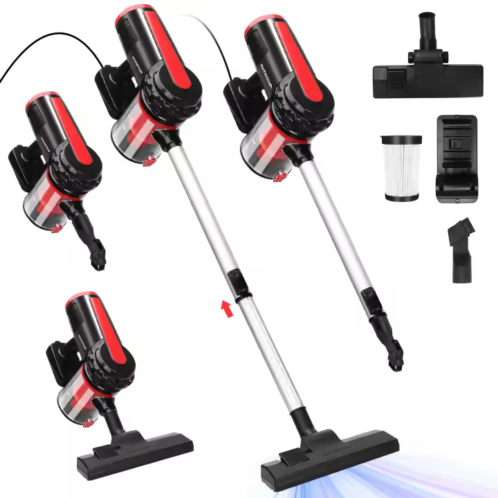 Aspirador multifunción AIGOSTAR 4 en 1: combinación práctica de aspirador vertical, de mano y con cepillo, ligero y con conexión por cable