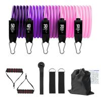 Conjunto De Bandas De Resistencia Para Fitness Y Yoga 5 Tubos Ejercitación En Casa Con Anclaje Para Puerta Y Cadenas Para Tobillo Equipo De Gimnasio - details 1