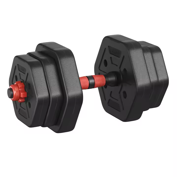 SONGMICS Juego de Mancuernas con Barra de Conexión, Mancuerna Corta, Peso Hexagonal para Entrenamiento, Fitness, Levantamiento en Casa, Gimnasio - 1