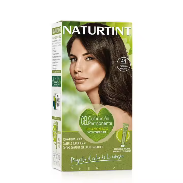 Naturtint gel coloración permanente 4n castaño natural 170 ml - 1