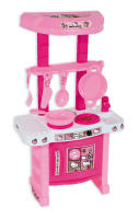 Hello Kitty - Cocina de juguete para niños a partir de 1 año, con horno, fregadero, grifo, encimera, campana y estantes, en plástico rosa (modelo 9373) - details 0