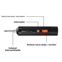 Destornillador Eléctrico USB Para El Hogar Herramienta De Mantenimiento Para Tareas De Fijación Y Perforación Incluye Batería Tecnología De Litio Recargable - details 2