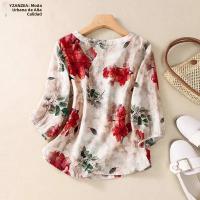 Blusa Bohemia ZANZEA 2024 Floral Impresión Otoño Para Mujer 3/4 Manga Tunic Tops Casual Vintage Vacaciones Playa Trabajo Camisa - details 2