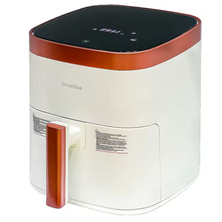 OstarkDom Freidora de aire sin Aceite 5.5L, Freidora de aire caliente, 5.5L, 6L Panel táctil, 10 programas preestablecidos, Regulable hasta 200 ° C, Temporizador 60 minutos, Apagado automático, 1400W "Tamaño Elegible" - 1