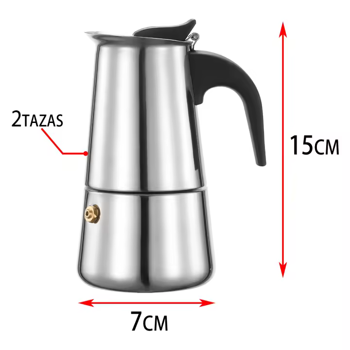 Family Cafetera Italiana de Acero Inoxidable, 2 a 9 tazas de Capacidad, Apto para Eléctrica, Vitrocerámica, Gas - 1