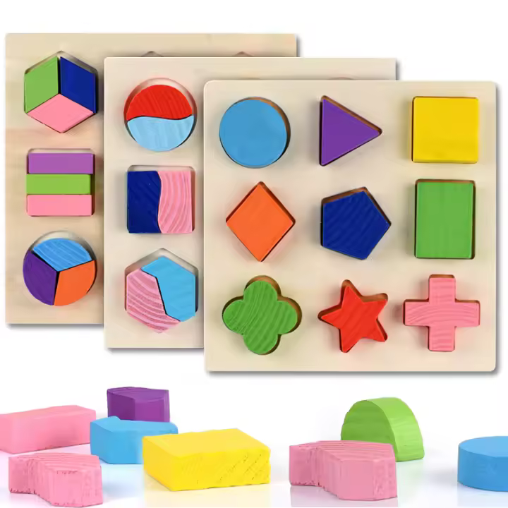 Juego Educativo De Madera Con Formas Geométricas Para Niños Montessori Puzzle De Matemáticas Juguetes Para Bebés Y Niños De Preescolar - 1