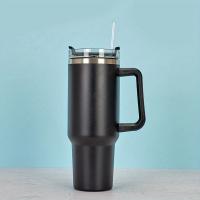 Taza De Viaje Inmunda De 40oz Con Estampado De Leopardo Y Palanca De Acero Inoxidable Reutilizable Para Deportes Al Aire Libre Y Camping - details 4