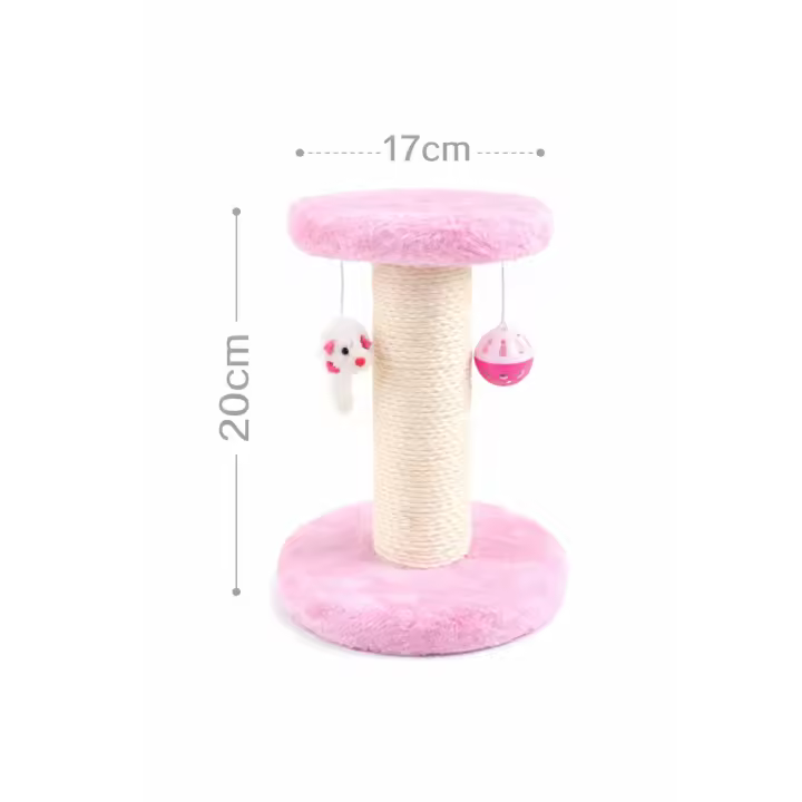 PAWDLE Rascador para gatos bonito vertical de sisal duradero, resistente a los arañazos, pequeño, antideslizante y estable, de autoentretenimiento, color marrón y rosa, protector esencial contra arañazos de muebles - 1 Pieza - 1