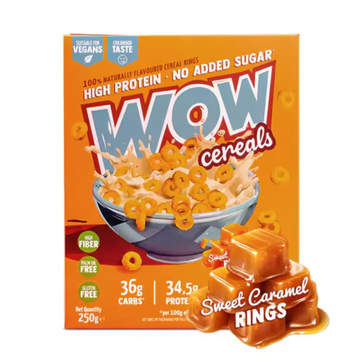 Big WOW Cereals - 250 gr Cereales para Desayuno Altos en Proteínas, Bajos en Azúcar - 1