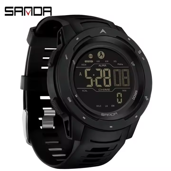 Reloj Digital Deportivo Para Hombre SANDA Con Pedometro Calorías 50M Impermeable LED Reloj Militar Relogio Masculino 2145 - 1