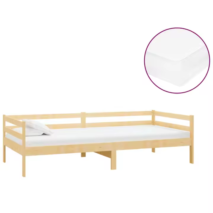 vidaXL Sofá cama con colchón madera de pino maciza 90x200 cm - 1