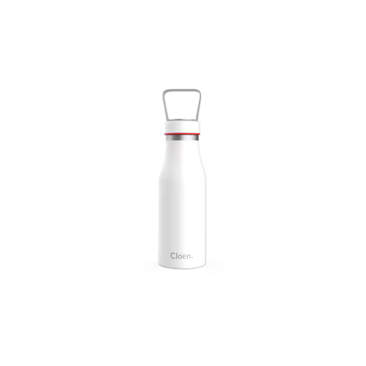 Botella Triple Capa 500ml blanca Cloen. Acero Inoxidable. 24 horas de frio y 12 horas de calor. - 1