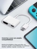 Adaptador Convertidor USB C a HDMI 4K 60Hz 30Hz Compatible Con iPhone 16Pro/Max MacBook 2023 iPad pro iMac S23 XPS 17 Surface Book - details 1