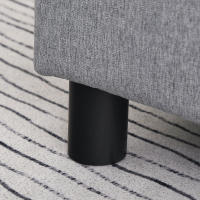 HOMCOM Reposapiés de Salón Taburete Bajo Tapizado en Lino Otomana Rectangular con Estructura de Madera para Sala de Estar Dormitorio Gris - details 3