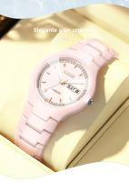 Reloj De Cuarzo Para Mujer LIGE Nueva Moda Cerámica Impermeable Con Calendario Elegante Reloj De Pulsera Con Caja - details 9