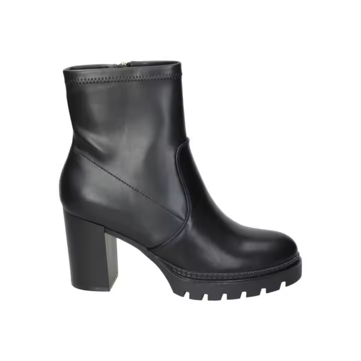 XTI | Botines de Tacón XTI para Mujer – Botines con Tacón en Color Negro con Cremallera Lateral – Tacón Alto y Cómodo – Con Plataforma – Combinables y Versátiles – Modelo 144525 - 1
