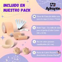 AD. ADRANTE. Cinta Adhesiva Pecho Boob Tape Beige | Pezoneras Mujer | Cubre Pezones Reutilizables | Tiras de Cinta de Doble Cara Ropa | Producto Resistente Invisible - details 1