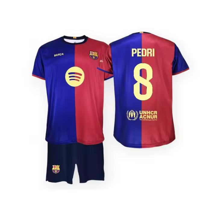 Conjunto PEDRI Camiseta y Pantalones Cortos Rojos y Azules Talla Niños - 1