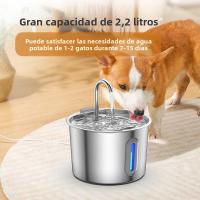 Fuente De Agua Automática Para Gatos Y Perros 2.2L Ultra Silenciosa Con Fuente De Alimentación USB Acero Inoxidable Durable Para Mascotas De Interior - details 1