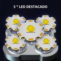 Linterna LED De Alta Potencia Recargable Con 5 Luces Modos De Iluminación Diversa Para Camping Y Aventuras Al Aire Libre - details 1