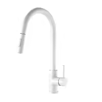White, Cold, Hot, Swivel, Dual Function, Vegetarian Sink Kitchen Faucet, Pull Out. 210*50*430mm - details 2