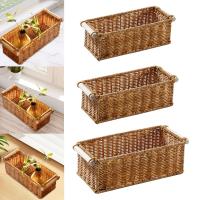 Cesta De Almacenamiento Imitación Rattan Perfume Para Organizar Rectangular Vintage Para Mesa De Café Bar Baño Cocina - details 3