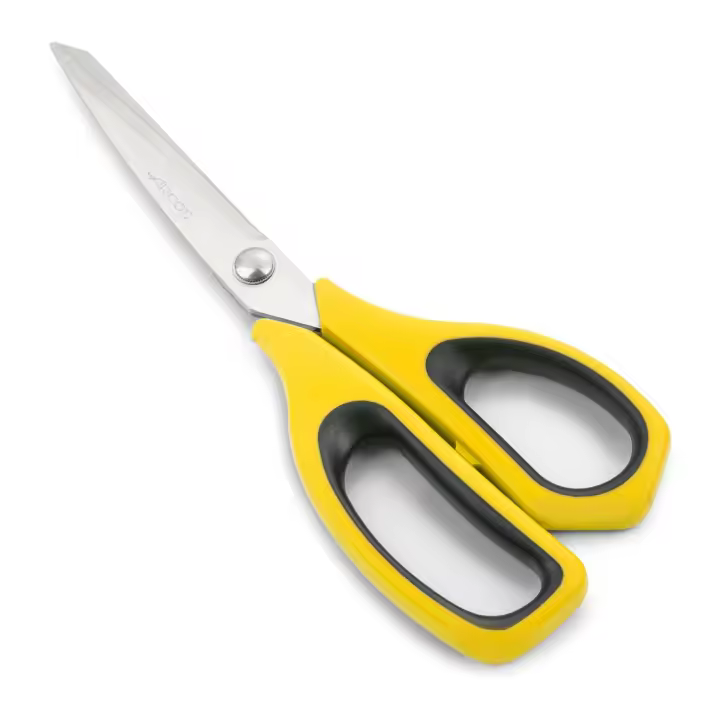 Arcos Tijeras cocina Acero Inoxidable. Tijeras cocina profesionales para cortar todo tipo alimentos. Mango polipropileno y Hoja 235 mm. Serie Prochef. Color amarillo y negro. - 1