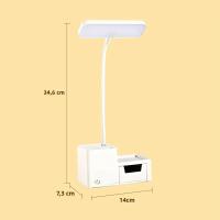 Lámpara De Mesa Recargable 3000XHH Con Soporte Para Lápiz Luz De Lectura USB LED Táctil Dimmable Protección Ocular Para Dormitorio Y Estudio - details 5