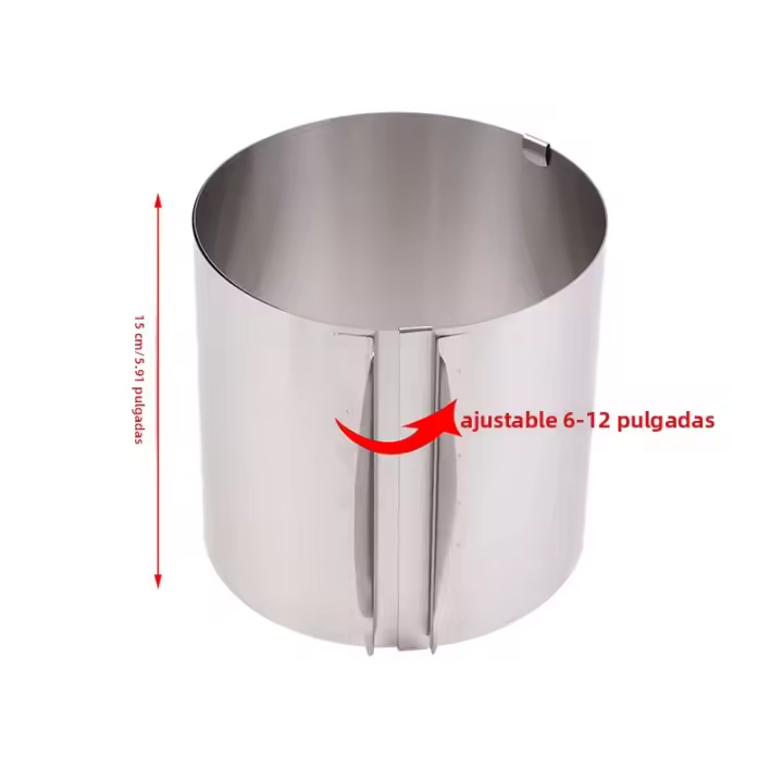 Anillo De Mousse De Acero Inoxidable Molde Circular Ajustable Para Hornear 6-12 Pulgadas Herramienta De Pastelería - 1