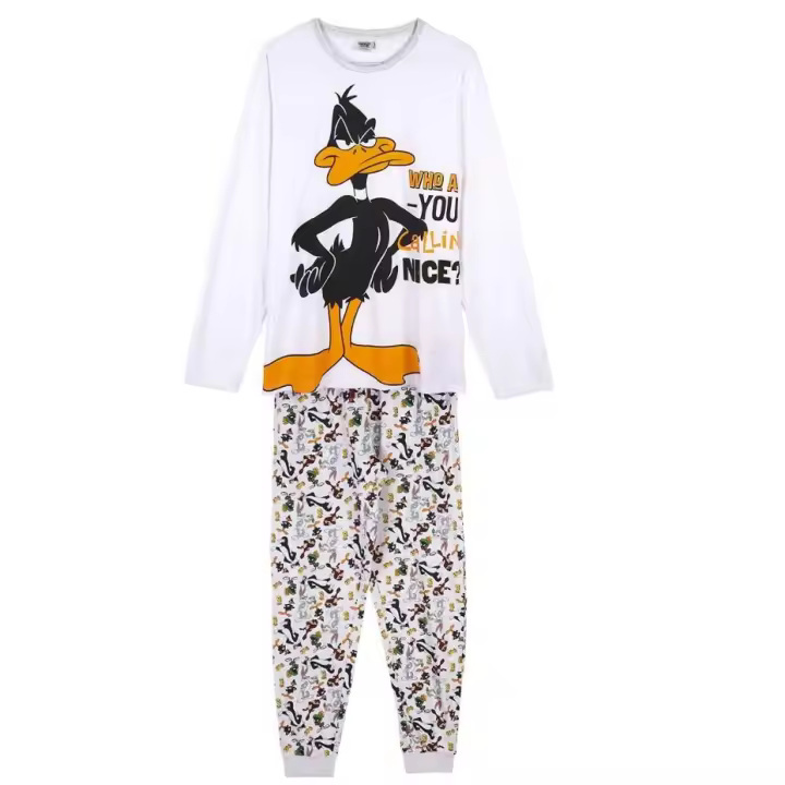 Cerdá Pijama Largo Looney Tunes Gris 100% Algodón Hombre - 1