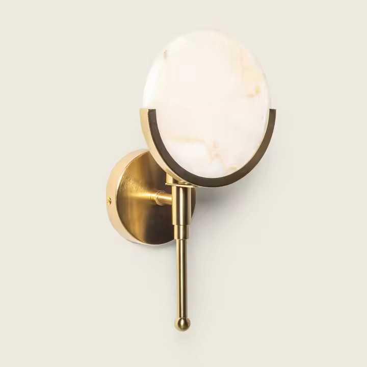 Ledkia Lámpara de Pared de Metal y Cristal Frome Dorado - 1