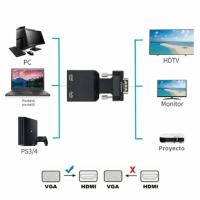 Adaptador PzzPss VGA a HDMI Compatible Convertidor De Audio Y Video 1080P Para PC Portátil a HDTV Proyector Cable HDMI-Compatible a VGA - details 0