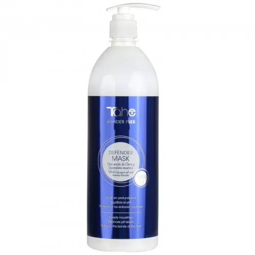 Tahe Mascarilla reparadora Defender Bonder Plex 1000 Ml. / Mascarilla capilar para cabellos rubios que nutre en profundidad, equilibra el pH y restablece los enlaces capilares. - 1