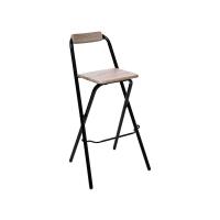 STARLEY-Taburete de bar Plegable con Respaldo,Silla Plegable de Metal y Madera,Taburete portátil para el hogar,jardín,comedor,Terraza 47,5 x50 x H. 98 cm - details 0