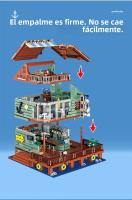 Bloques De Construcción Creativos De Pesca Cabin Wharf Modelo De Pueblo Con Figuras Mini Bricks Juguete Para Niños - details 9
